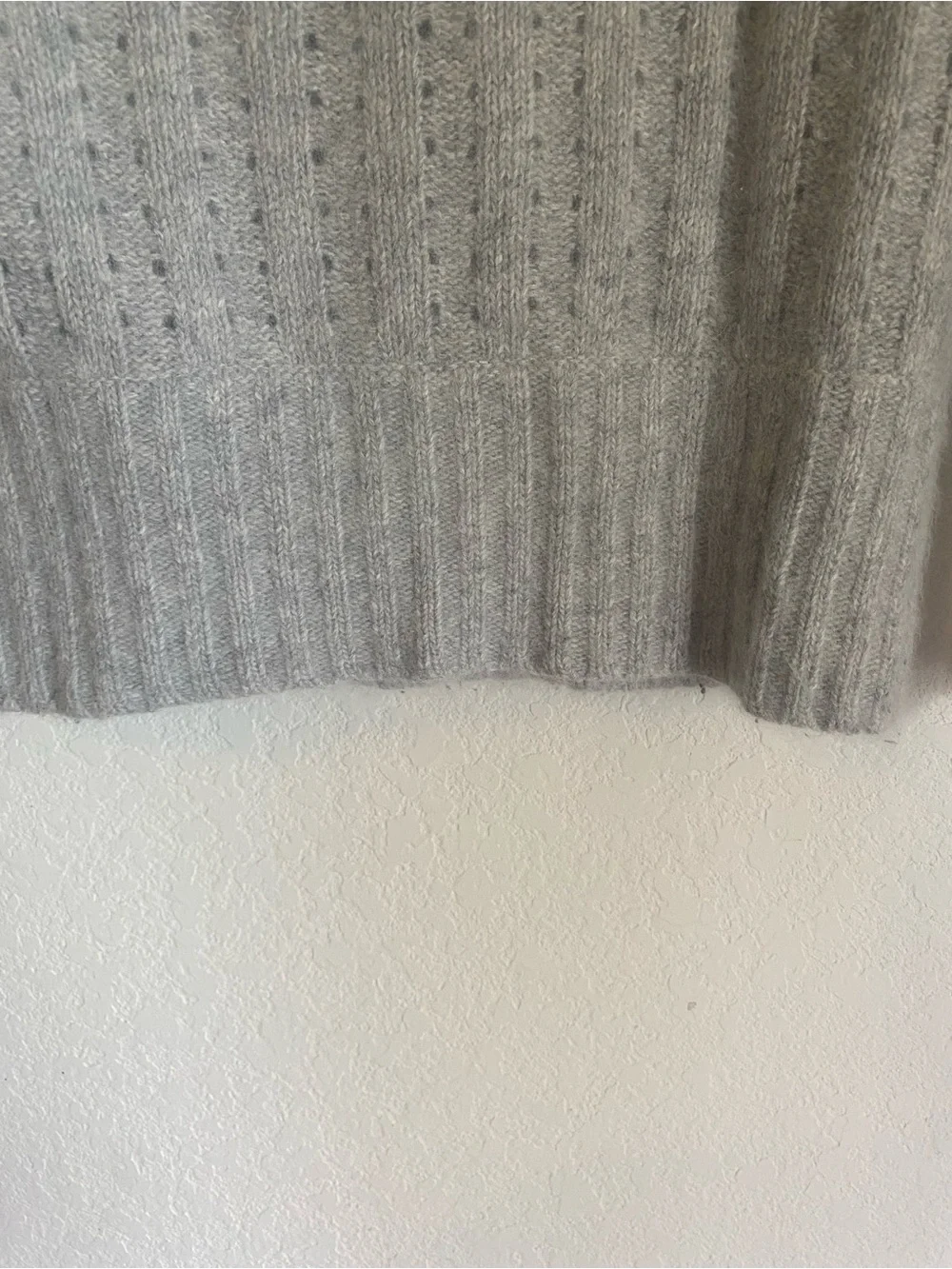 Banana Republic Grey Off-The-Shoulder Cable Knit Sweater